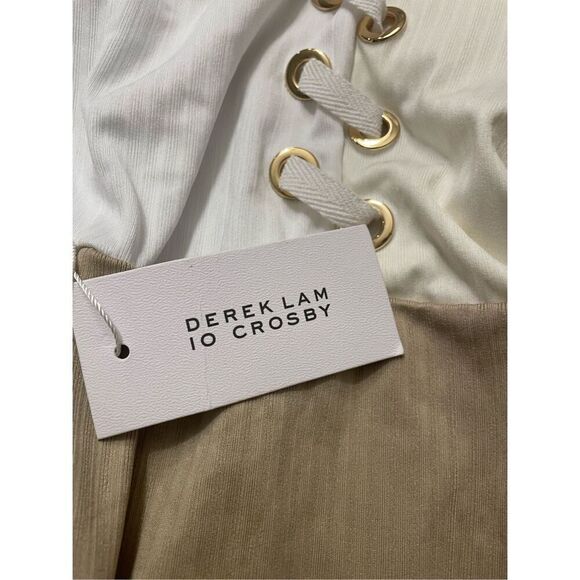 Derek Lam 10 Crosby Khaki Rib Knit Swimsuit One Piece - Picture 5 of 6